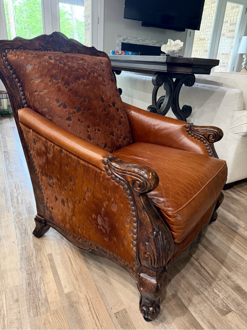Paul Robert Buckley Cowhide Leather Accent Chair - 2